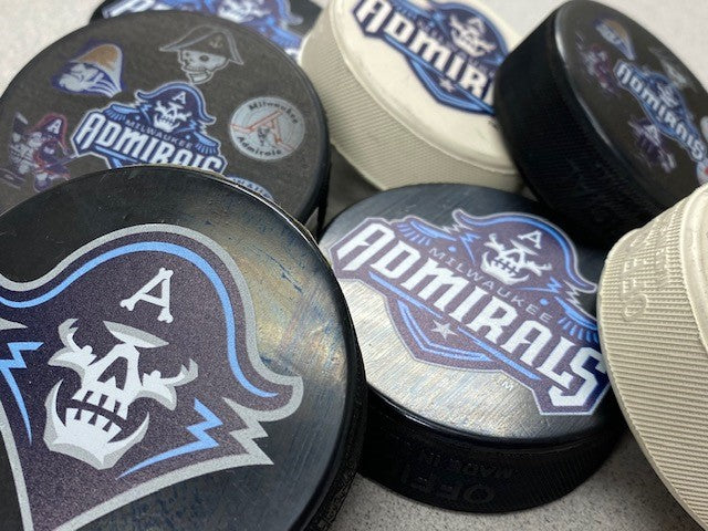 MILWAUKEE ADMIRALS 50TH YR HOCKEY PUCK . | SidelineSwap