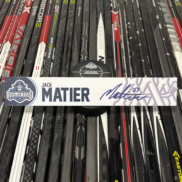 MATIER WHITE 24-25 SIGNED NAMEPLATE
