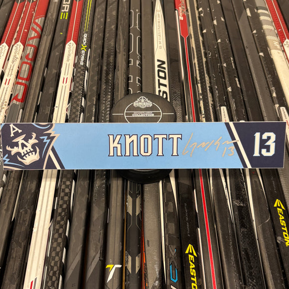 KNOTT LIGHT BLUE 21-22 SIGNED NAMEPLATE