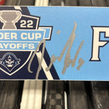 FARRANCE LT BLUE PLAYOFF 21-22 SIGNED NAMEPLATE