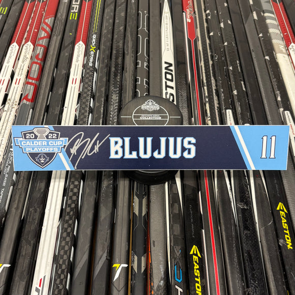 BLUJUS NAVY PLAYOFF 21-22 SIGNED NAMEPLATE