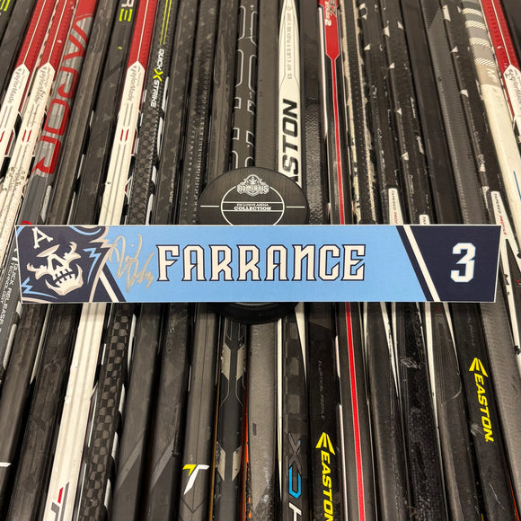 FARRANCE LIGHT BLUE 21-22 SIGNED NAMEPLATE