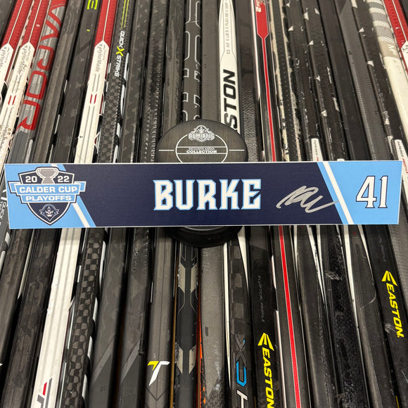 BURKE NAVY PLAYOFF 21-22 SIGNED NAMEPLATE