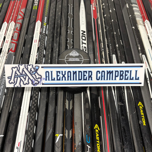 CAMPBELL WHITE 23-24 SIGNED NAMEPLATE