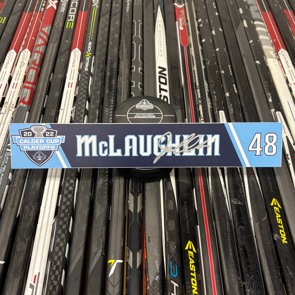 MCLAUGHLIN NAVY PLAYOFF 21-22 SIGNED NAMEPLATE