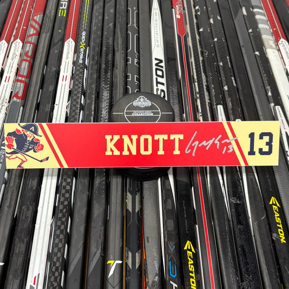 KNOTT FX-RED 21-22 SIGNED NAMEPLATE