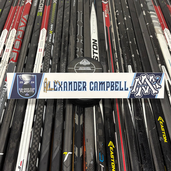 CAMPBELL WHITE PLAYOFF 23-24 SIGNED NAMEPLATE