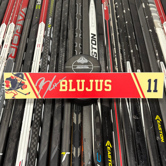 BLUJUS FX-RED 21-22 SIGNED NAMEPLATE