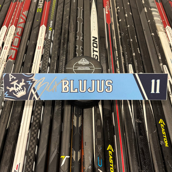 BLUJUS LIGHT BLUE 21-22 SIGNED NAMEPLATE