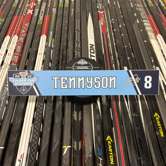 TENNYSON LT BLUE PLAYOFF 21-22 SIGNED NAMEPLATE