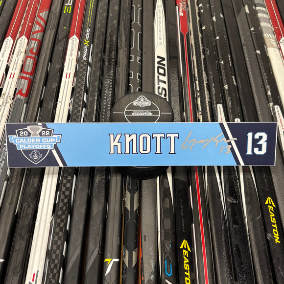 KNOTT LT BLUE PLAYOFF 21-22 SIGNED NAMEPLATE