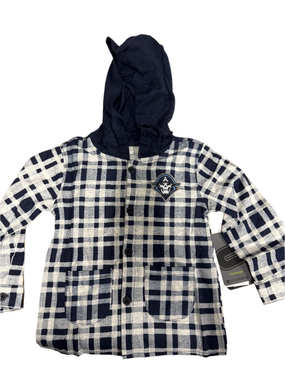 TODDLER BUTTON UP BMO PLAID