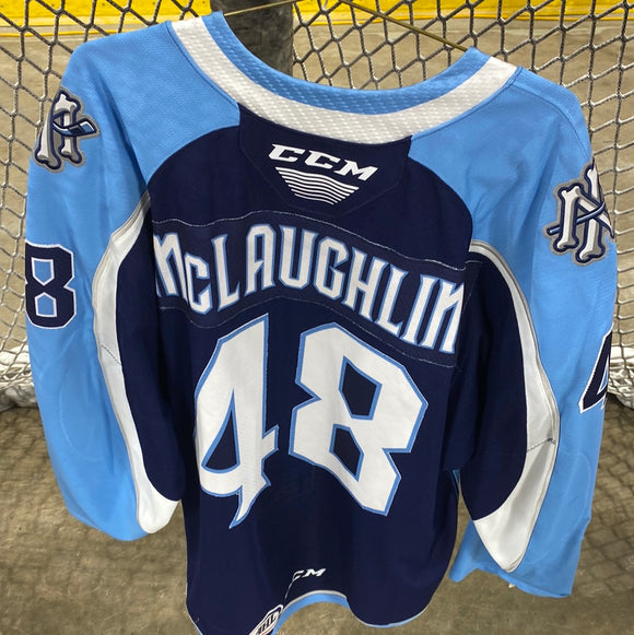 McLAUGHLIN NAVY PLAYOFF 21-22 AUTHENTIC JERSEY